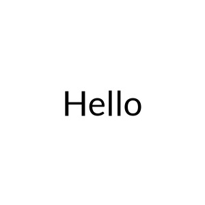 Gray placeholder image 300x300 pixels with custom text Hello